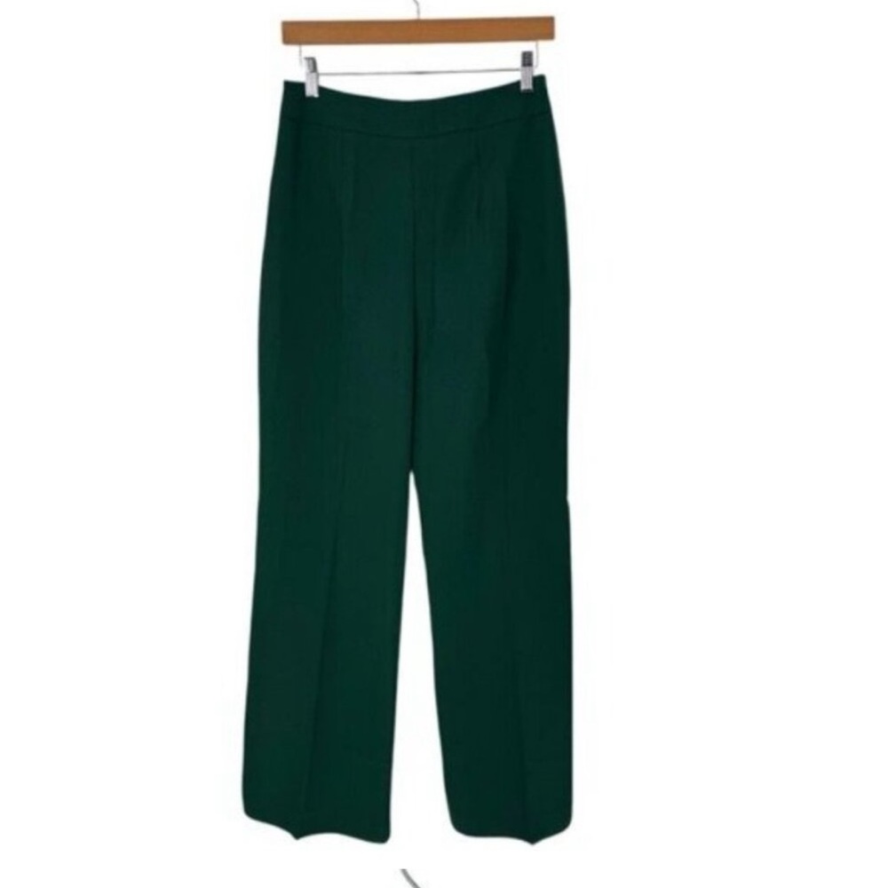 Tuckernuck NEW Rainforest Green Erin Satin Wide Leg Trouser High Rise Pants L